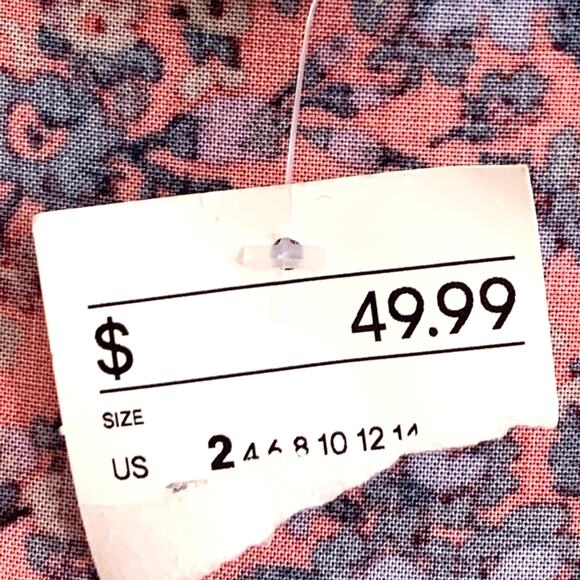 H & M Dress Red Floral Faux Wrap Ruffled Sleeves Ruffled Trim Dress Size 2 NEW - Picture 9 of 16